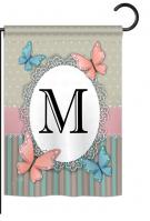 Butterflies M Monogram Garden Flag