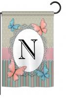 Butterflies N Monogram Garden Flag