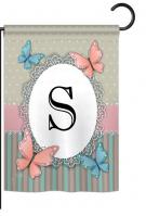 Butterflies S Monogram Garden Flag