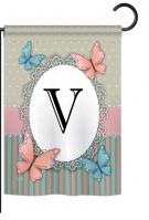 Butterflies V Monogram Garden Flag