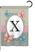 Butterflies X Monogram Garden Flag