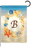 Summer B Monogram Garden Flag