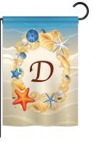 Summer D Monogram Garden Flag