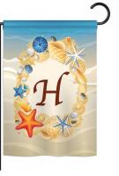 Summer H Monogram Garden Flag