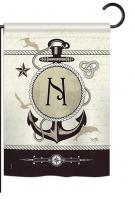 Nautical N Monogram Garden Flag