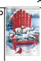 Red Chair in Winter Garden Flag