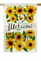 Welcome Sunflowers Bouquet House Flag
