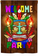 Welcome Tiki Party House Flag