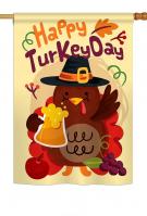 Happy Turkey Day House Flag