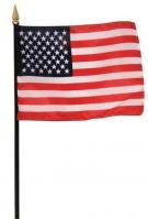 US Made US Stick Poly Gloss Flag 12\