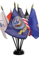 US Made Armed Forces Set Miniature Flags On Stick 4\
