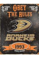 Anaheim Ducks Embossed Metal Sign